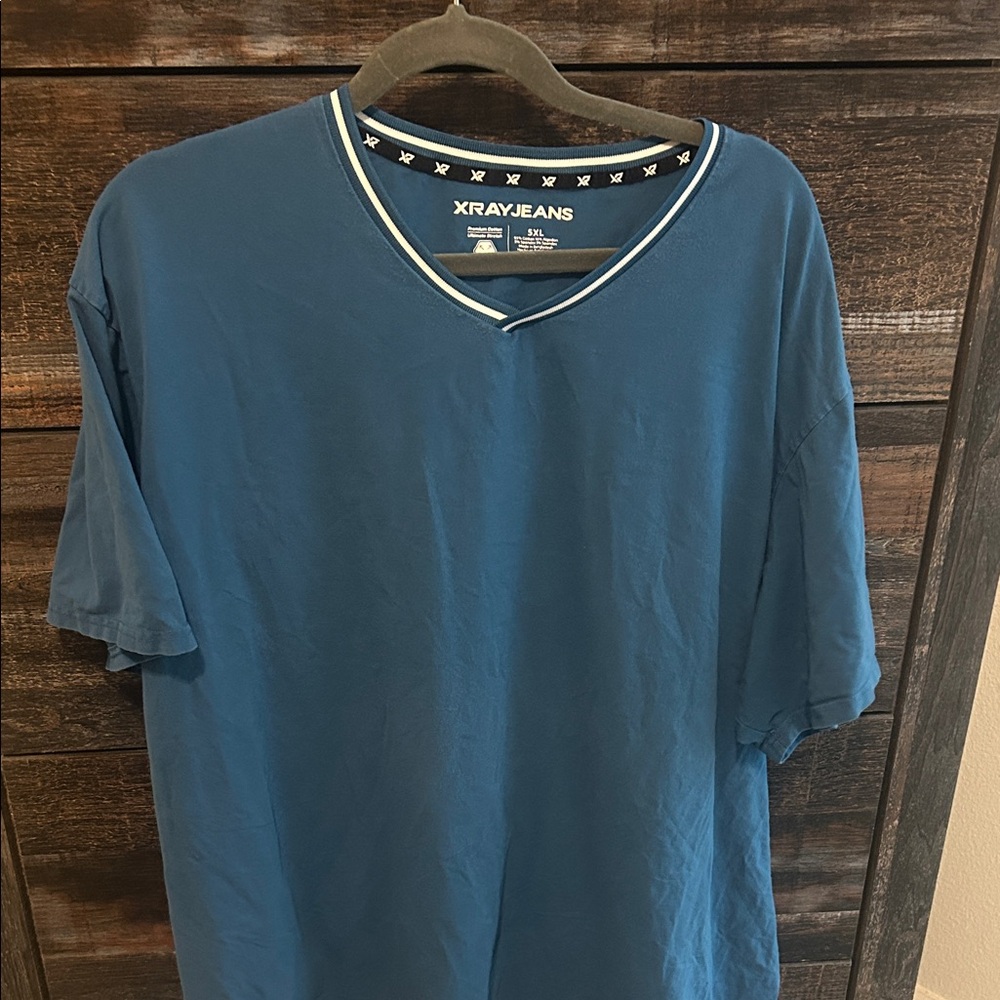Men's Blue V-Neck Tee